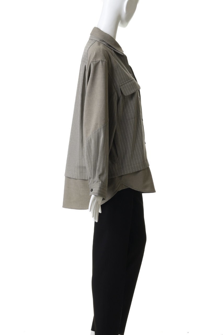 【メゾンスペシャル/MAISON SPECIAL】の【UNISEX】レイヤリングオープンカラーシャツ 人気、トレンドファッション・服の通販 founy(ファニー) 　ファッション　Fashion　レディースファッション　Fashion for Women　トップス・カットソー　Cut & Sew Tops　シャツ・ブラウス・オフィスカジュアル　Elegant Blouses & Button-Ups　ジュエリー　Jewelry　ファッションリング　Fashion Rings　イヤリング・フープ・ドロップタイプ　Hoop, Drop & Clip Earrings　ユニセックス　Unisex, Genderless　ストライプ　Stripe, Striped Pattern　ストレッチ　Stretch, Stretchy Fabric　スリーブ　Sleeve, Long Sleeve / Short Sleeve　ドッキング　Docking, Mixed Material　ロング　Long, Long-Length　新作・新入荷　New Arrivals / New In　other-3|ID: prp329100004898244 ipo3291000000036643125