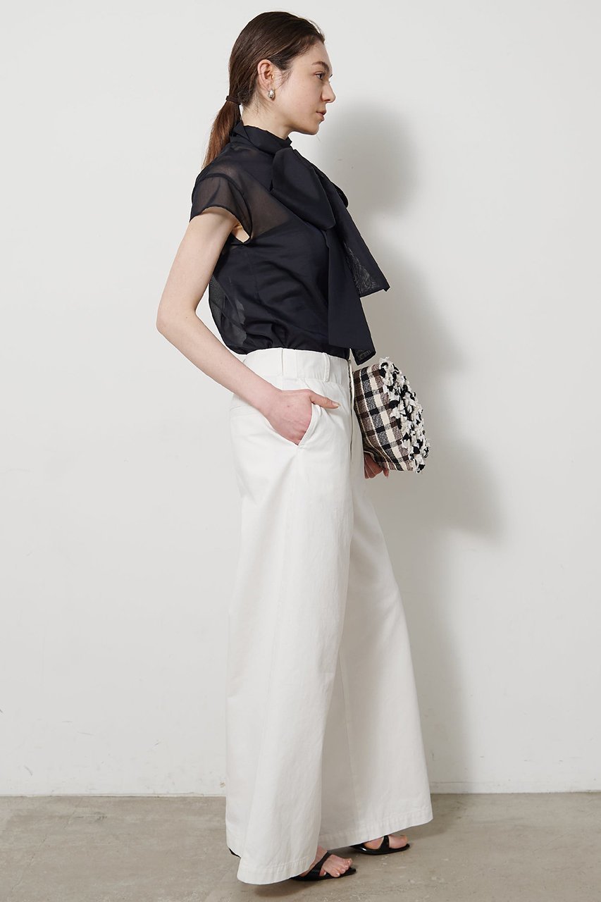 【ウィムガゼット/Whim Gazette】のシアーボウタイブラウス 人気、トレンドファッション・服の通販 founy(ファニー) 　ファッション　Fashion　レディースファッション　Fashion for Women　トップス・カットソー　Cut & Sew Tops　シャツ・ブラウス・オフィスカジュアル　Elegant Blouses & Button-Ups　おすすめ　Recommended / Our Picks　オーガンジー　Organza Fabric　カットソー　Cut and Sewn Top　ギンガム　Gingham, Gingham Fabric　ショート　Short, Short Length　スウェット / スエット　Sweatshirt, Sweatwear　スリーブ　Sleeve, Long Sleeve / Short Sleeve　チェック　Check, Plaid, Tartan　エレガント 上品　Elegant　夏　Summer　新作・新入荷　New Arrivals / New In　春　Spring　S/S・春夏　SS, Spring/Summer, Warm Season　other-5|ID: prp329100004898246 ipo3291000000036643140