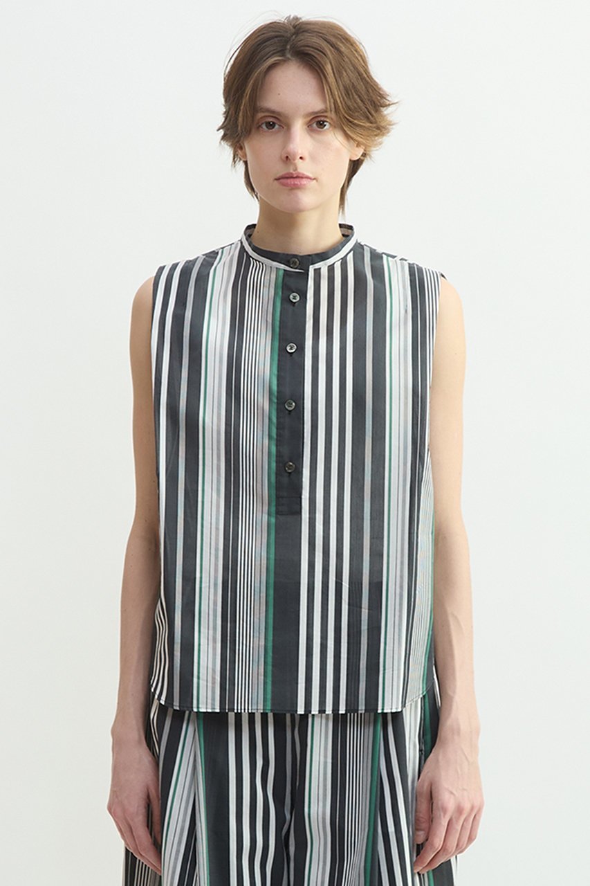 【プレインピープル/PLAIN PEOPLE】のストライプノースリーブブラウス 人気、トレンドファッション・服の通販 founy(ファニー) ファッション Fashion レディースファッション Fashion for Women トップス・カットソー Cut & Sew Tops キャミソール&ノースリーブ Camisoles & Sleeveless Tops シャツ・ブラウス・オフィスカジュアル Elegant Blouses & Button-Ups ストライプ Stripe, Striped Pattern スリーブ Sleeve, Long Sleeve / Short Sleeve ノースリーブ Sleeveless, No-Sleeve フレンチ French, French Style モノトーン Monotone, Black and White エレガント 上品 Elegant 夏 Summer 新作・新入荷 New Arrivals / New In other-1|ID: prp329100004898249 ipo3291000000036643159