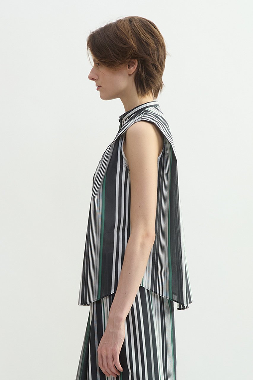 【プレインピープル/PLAIN PEOPLE】のストライプノースリーブブラウス 人気、トレンドファッション・服の通販 founy(ファニー) ファッション Fashion レディースファッション Fashion for Women トップス・カットソー Cut & Sew Tops キャミソール&ノースリーブ Camisoles & Sleeveless Tops シャツ・ブラウス・オフィスカジュアル Elegant Blouses & Button-Ups ストライプ Stripe, Striped Pattern スリーブ Sleeve, Long Sleeve / Short Sleeve ノースリーブ Sleeveless, No-Sleeve フレンチ French, French Style モノトーン Monotone, Black and White エレガント 上品 Elegant 夏 Summer 新作・新入荷 New Arrivals / New In other-2|ID: prp329100004898249 ipo3291000000036643161