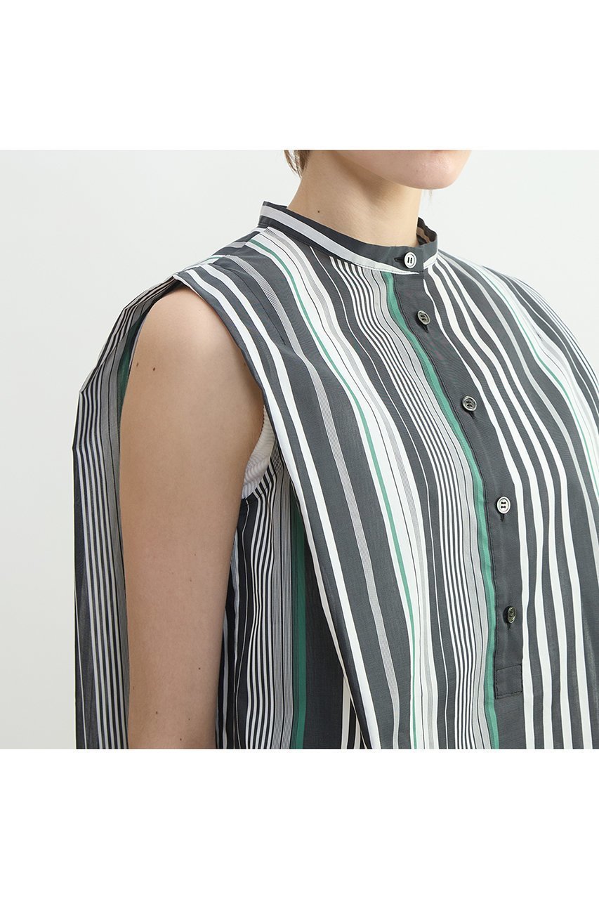 【プレインピープル/PLAIN PEOPLE】のストライプノースリーブブラウス 人気、トレンドファッション・服の通販 founy(ファニー) ファッション Fashion レディースファッション Fashion for Women トップス・カットソー Cut & Sew Tops キャミソール&ノースリーブ Camisoles & Sleeveless Tops シャツ・ブラウス・オフィスカジュアル Elegant Blouses & Button-Ups ストライプ Stripe, Striped Pattern スリーブ Sleeve, Long Sleeve / Short Sleeve ノースリーブ Sleeveless, No-Sleeve フレンチ French, French Style モノトーン Monotone, Black and White エレガント 上品 Elegant 夏 Summer 新作・新入荷 New Arrivals / New In other-5|ID: prp329100004898249 ipo3291000000036643164