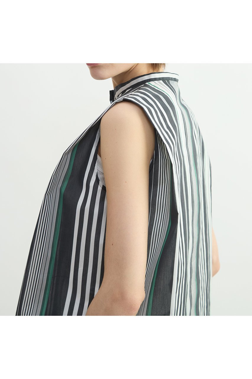 【プレインピープル/PLAIN PEOPLE】のストライプノースリーブブラウス 大人の最旬トレンドファッション＆コーディネート founy(ファウニー) 　ファッション　Fashion　レディースファッション　Fashion for Women　トップス・カットソー　Cut & Sew Tops　キャミソール&ノースリーブ　Camisoles & Sleeveless Tops　シャツ・ブラウス・オフィスカジュアル　Elegant Blouses & Button-Ups　ストライプ　Stripe, Striped Pattern　スリーブ　Sleeve, Long Sleeve / Short Sleeve　ノースリーブ　Sleeveless, No-Sleeve　フレンチ　French, French Style　モノトーン　Monotone, Black and White　エレガント 上品　Elegant　夏　Summer　other-6|ID: prp329100004898249 ipo3291000000036931763