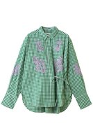 【ヌキテパ/NE QUITTEZ PAS】のCotton Poplin Mimosa エンブロイダリー シャツ 人気、トレンドファッション・服の通販 founy(ファニー) ファッション Fashion レディースファッション Fashion for Women トップス・カットソー Cut & Sew Tops シャツ・ブラウス・オフィスカジュアル Elegant Blouses & Button-Ups エンブロイダリー Embroidery Design カシュクール Wrap Design スリーブ Sleeve, Long Sleeve / Short Sleeve デニム Denim, Jeans Material リボン Ribbon, Bow ループ Loop, Loop Knit ロング Long, Long-Length 新作・新入荷 New Arrivals / New In 春 Spring |ID:prp329100004898250