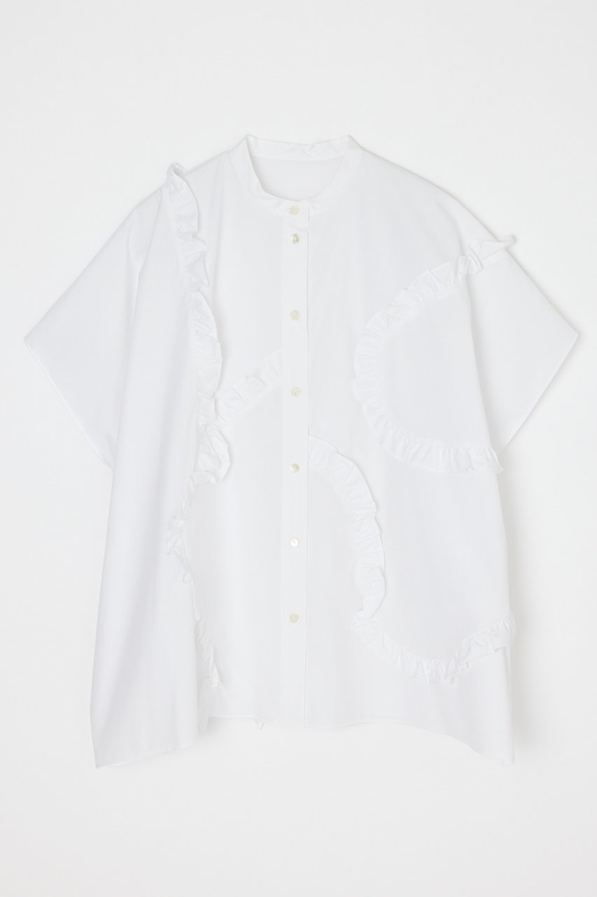 【エンフォルド/ENFOLD】の【4/1 12:00販売開始】ALIEN FRILL SQUARE SHIRT 人気、トレンドファッション・服の通販 founy(ファニー) 　ファッション　Fashion　レディースファッション　Fashion for Women　トップス・カットソー　Cut & Sew Tops　シャツ・ブラウス・オフィスカジュアル　Elegant Blouses & Button-Ups　なめらか　Smooth, Silky Texture　ショート　Short, Short Length　スクエア　Square, Square Shape　スリーブ　Sleeve, Long Sleeve / Short Sleeve　バランス　Balance, Style Balance　フリル　Frill, Ruffle　新作・新入荷　New Arrivals / New In　 other-1|ID: prp329100004898260 ipo3291000000036643239