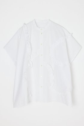 【エンフォルド/ENFOLD】の【4/15 10:00販売開始】ALIEN FRILL SQUARE SHIRT 人気、トレンドファッション・服の通販 founy(ファニー) ファッション Fashion レディースファッション Fashion for Women トップス・カットソー Cut & Sew Tops シャツ・ブラウス・オフィスカジュアル Elegant Blouses & Button-Ups なめらか Smooth, Silky Texture ショート Short, Short Length スクエア Square, Square Shape スリーブ Sleeve, Long Sleeve / Short Sleeve バランス Balance, Style Balance フリル Frill, Ruffle 再入荷 Restock / Back in Stock |ID:prp329100004898260