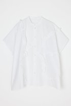 【エンフォルド/ENFOLD】のALIEN FRILL SQUARE SHIRT 大人の最旬トレンドファッション＆コーディネート founy(ファウニー) ファッション Fashion レディースファッション Fashion for Women トップス・カットソー Cut & Sew Tops シャツ・ブラウス・オフィスカジュアル Elegant Blouses & Button-Ups なめらか Smooth, Silky Texture ショート Short, Short Length スクエア Square, Square Shape スリーブ Sleeve, Long Sleeve / Short Sleeve バランス Balance, Style Balance フリル Frill, Ruffle thumbnail ホワイト|ID: prp329100004898260 ipo3291000000036904599
