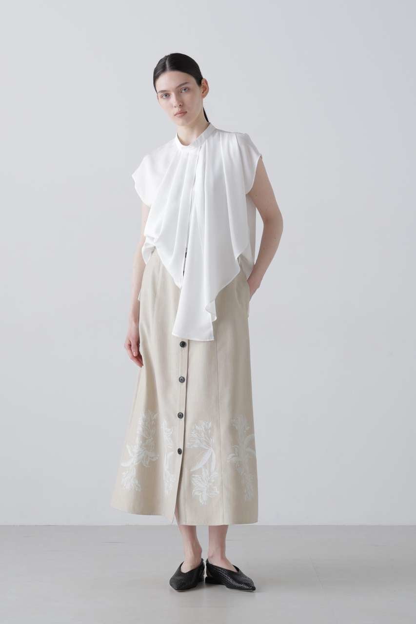 【アドーア/ADORE】のピーチファイユブラウス 人気、トレンドファッション・服の通販 founy(ファニー) 　ファッション　Fashion　レディースファッション　Fashion for Women　トップス・カットソー　Cut & Sew Tops　シャツ・ブラウス・オフィスカジュアル　Elegant Blouses & Button-Ups　おすすめ　Recommended / Our Picks　アシンメトリー　Asymmetrical Style　オケージョン　Occasion Wear　ショート　Short, Short Length　スリーブ　Sleeve, Long Sleeve / Short Sleeve　セットアップ　Set-Up, Coordinated Outfit　フロント　Front, Front Design　新作・新入荷　New Arrivals / New In　ビジネス 仕事 通勤　Business / Work / Commuting　other-2|ID: prp329100004898271 ipo3291000000036643312