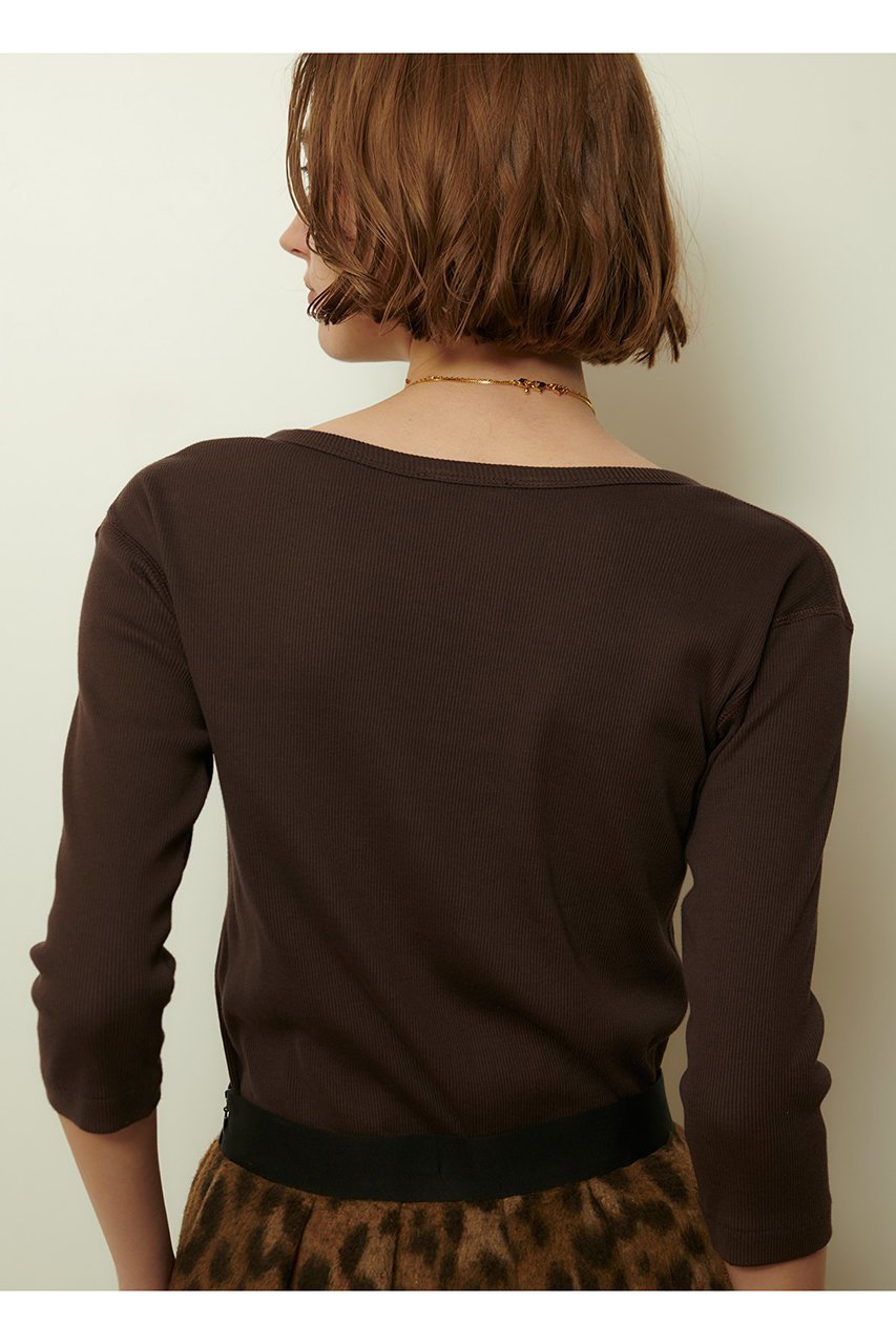 【アルアバイル/allureville】のテレコ3/4SLボートネックプルオーバー 人気、トレンドファッション・服の通販 founy(ファニー) 　ファッション　Fashion　レディースファッション　Fashion for Women　トップス・カットソー　Cut & Sew Tops　シャツ・ブラウス・オフィスカジュアル　Elegant Blouses & Button-Ups　ロングTシャツ・Tシャツ　Longline T-Shirts & Tees　カジュアルプルオーバー・ニットトップス　Pullovers & Knit Tops / Casual Pullovers　カットソー・ベーシックTシャツ　Cut-and-Sewn Tops / Stretch Tees & Basics　おすすめ　Recommended / Our Picks　インナー　Innerwear　シンプル　Simple, Minimal　スリーブ　Sleeve, Long Sleeve / Short Sleeve　テレコ　Ribbed, Rib Stitch　ロング　Long, Long-Length　other-7|ID: prp329100004898786 ipo3291000000036649665