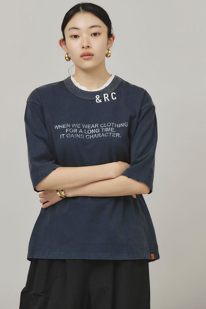 【カレンソロジー/Curensology】の【UNIVERSAL OVERALL】別注ショートスリーブTシャツ 人気、トレンドファッション・服の通販 founy(ファニー) 　ファッション　Fashion　レディースファッション　Fashion for Women　トップス・カットソー　Cut & Sew Tops　シャツ・ブラウス・オフィスカジュアル　Elegant Blouses & Button-Ups　ロングTシャツ・Tシャツ　Longline T-Shirts & Tees　カットソー・ベーシックTシャツ　Cut-and-Sewn Tops / Stretch Tees & Basics　クラッシュ　Distressed, Crashed Style　ショート　Short, Short Length　スペシャル　Special, Limited Edition　スリーブ　Sleeve, Long Sleeve / Short Sleeve　バランス　Balance, Style Balance　別注　Limited Edition, Custom Order　other-2|ID: prp329100004898825 ipo3291000000036649959