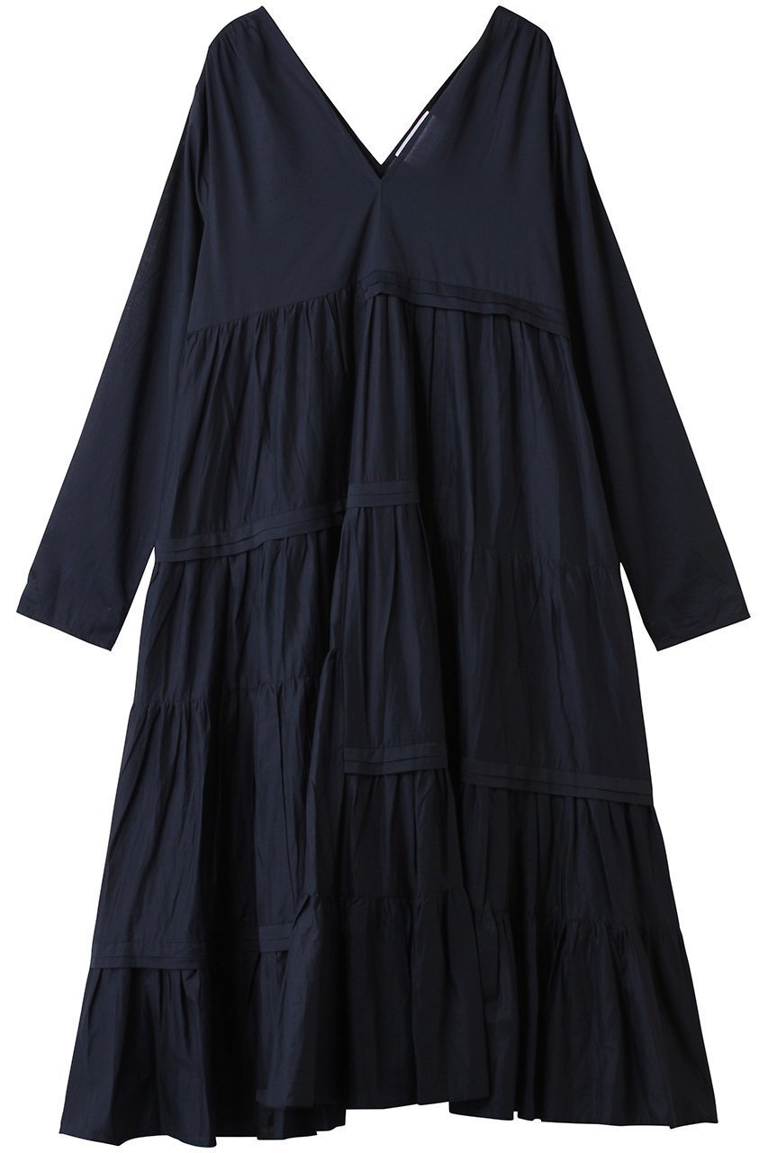 【マーレット/MERLETTE】の【日本限定】ACAPULCO アシンメトリープリーツ Vネックティアードドレス インテリア・キッズ・メンズ・レディースファッション・服の通販 founy(ファウニー) 　ファッション　Fashion　レディースファッション　Fashion for Women　ワンピース　Dresses　フォーマル・パーティードレス・結婚式用ドレス　Elegant & Casual Dresses　チュニック　Tunic Tops & Dresses　アシンメトリー　Asymmetrical Style　チュニック　Tunic, Long Top　デコルテ　Décolleté, Neckline　ドレス　Dress, One-Piece　フリル　Frill, Ruffle　プリーツ　Pleats, Pleated　モダン　Modern, Contemporary　リゾート　Resort, Vacation Style　ネイビー|ID: prp329100004898843 ipo3291000000036650135