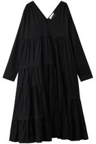【マーレット/MERLETTE】の【日本限定】ACAPULCO アシンメトリープリーツ Vネックティアードドレス ブラック|ID: prp329100004898843 ipo3291000000036650136
