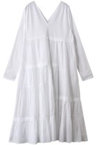 【マーレット/MERLETTE】の【日本限定】ACAPULCO アシンメトリープリーツ Vネックティアードドレス ホワイト|ID: prp329100004898843 ipo3291000000036650137