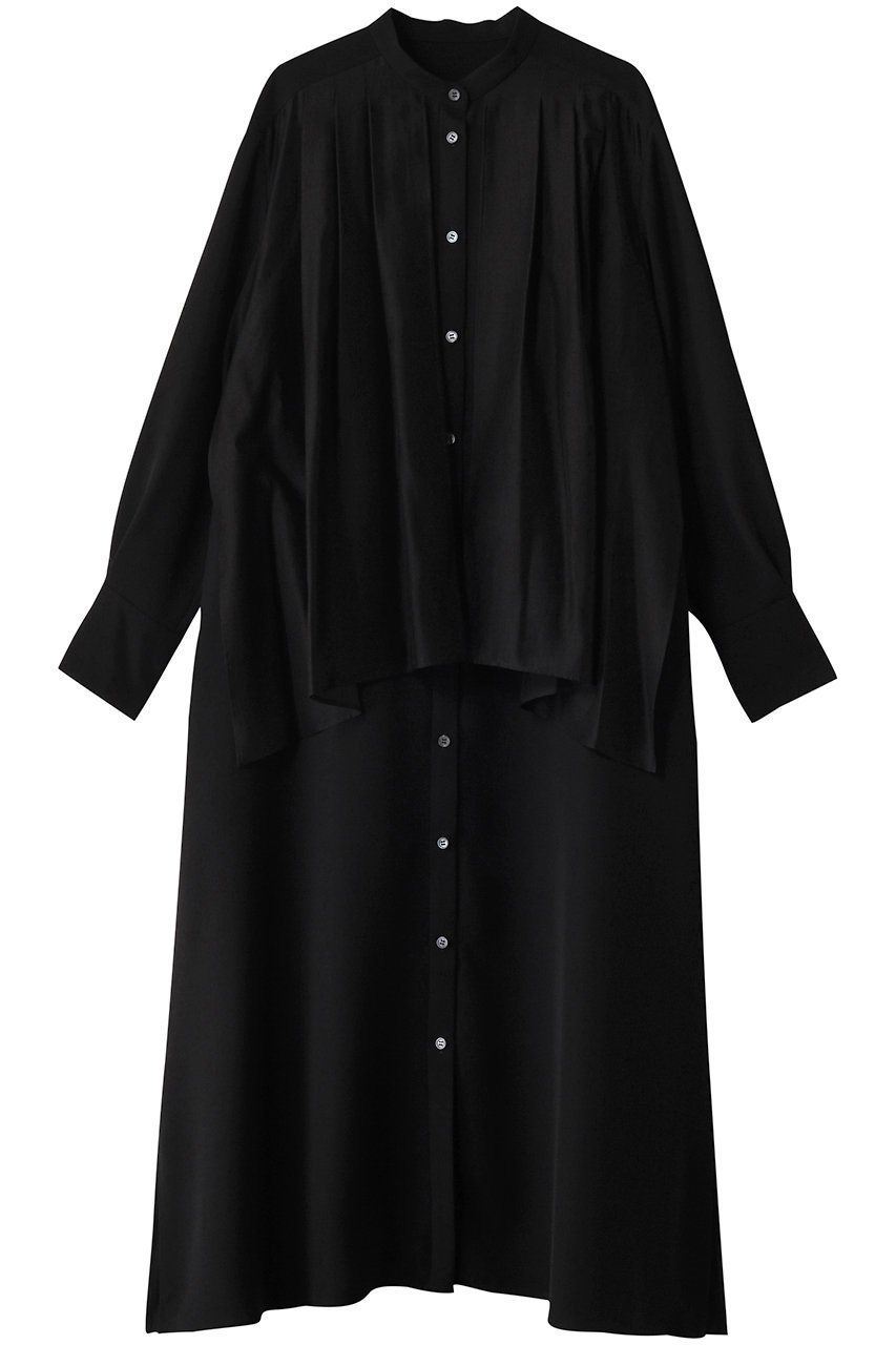 【アドーア/ADORE】のパウダリードライサテンワンピース インテリア・キッズ・メンズ・レディースファッション・服の通販 founy(ファニー) 　ファッション　Fashion　レディースファッション　Fashion for Women　ワンピース　Dresses　チュニック　Tunic Tops & Dresses　サテン　Satin, Glossy Fabric　シアー　Sheer, See-Through　チュニック　Tunic, Long Top　ドレープ　Drape, Draping Fabric　パウダー　Powder, Soft Tone　ロング　Long, Long-Length　ブラック|ID: prp329100004898855 ipo3291000000036650265