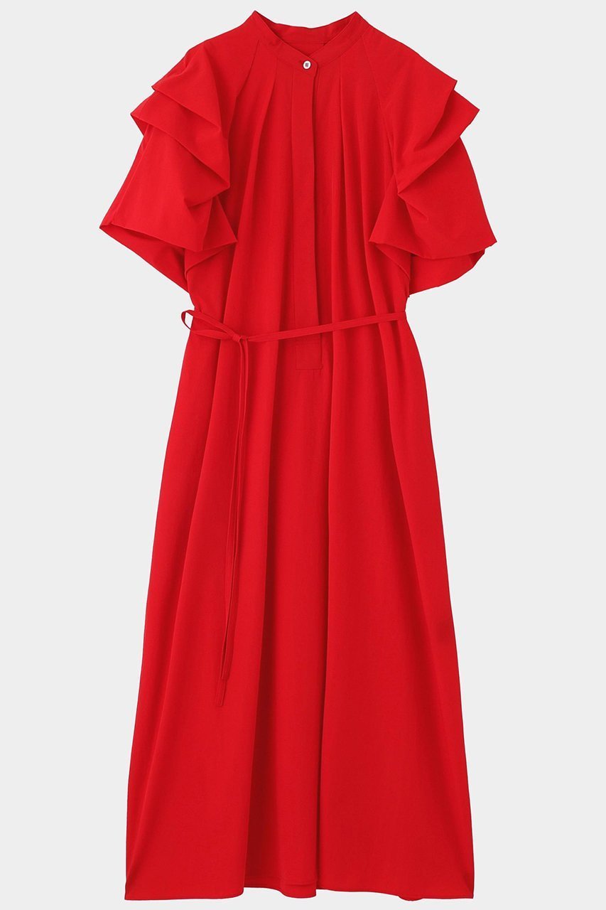 【ル フィル/LE PHIL】のナイロンストレッチワンピース インテリア・キッズ・メンズ・レディースファッション・服の通販 founy(ファニー) 　ファッション　Fashion　レディースファッション　Fashion for Women　ワンピース　Dresses　チュニック　Tunic Tops & Dresses　スタンダード　Standard, Basic　スリーブ　Sleeve, Long Sleeve / Short Sleeve　チュニック　Tunic, Long Top　ドレス　Dress, One-Piece　リボン　Ribbon, Bow　ロング　Long, Long-Length　再入荷　Restock / Back in Stock　レッド|ID: prp329100004898860 ipo3291000000036650381