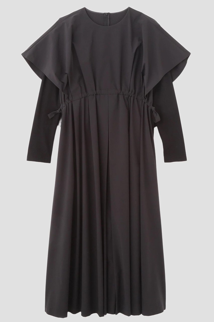 【ル フィル/LE PHIL】のSOLOTEXブロードケープワンピース インテリア・キッズ・メンズ・レディースファッション・服の通販 founy(ファニー) 　ファッション　Fashion　レディースファッション　Fashion for Women　ワンピース　Dresses　チュニック　Tunic Tops & Dresses　チュニック　Tunic, Long Top　ドローストリング　Drawstring, Pull Cord　ビッグ　Big, Oversized　ブロード　Broadcloth, Fine Cotton　ロング　Long, Long-Length　エレガント 上品　Elegant　ブラック|ID: prp329100004898861 ipo3291000000036650385