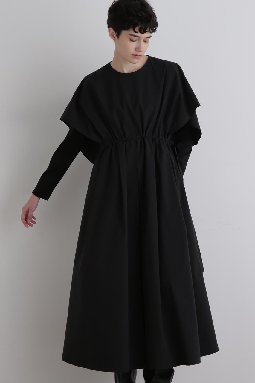 【ル フィル/LE PHIL】のSOLOTEXブロードケープワンピース 人気、トレンドファッション・服の通販 founy(ファニー) 　ファッション　Fashion　レディースファッション　Fashion for Women　ワンピース　Dresses　チュニック　Tunic Tops & Dresses　チュニック　Tunic, Long Top　ドローストリング　Drawstring, Pull Cord　ビッグ　Big, Oversized　ブロード　Broadcloth, Fine Cotton　ロング　Long, Long-Length　エレガント 上品　Elegant　other-2|ID: prp329100004898861 ipo3291000000036650387
