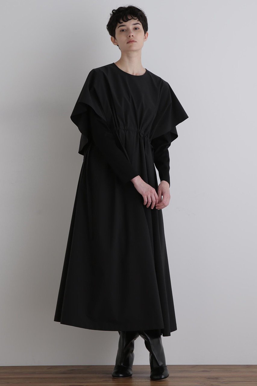 【ル フィル/LE PHIL】のSOLOTEXブロードケープワンピース 人気、トレンドファッション・服の通販 founy(ファニー) 　ファッション　Fashion　レディースファッション　Fashion for Women　ワンピース　Dresses　チュニック　Tunic Tops & Dresses　チュニック　Tunic, Long Top　ドローストリング　Drawstring, Pull Cord　ビッグ　Big, Oversized　ブロード　Broadcloth, Fine Cotton　ロング　Long, Long-Length　エレガント 上品　Elegant　other-3|ID: prp329100004898861 ipo3291000000036650388