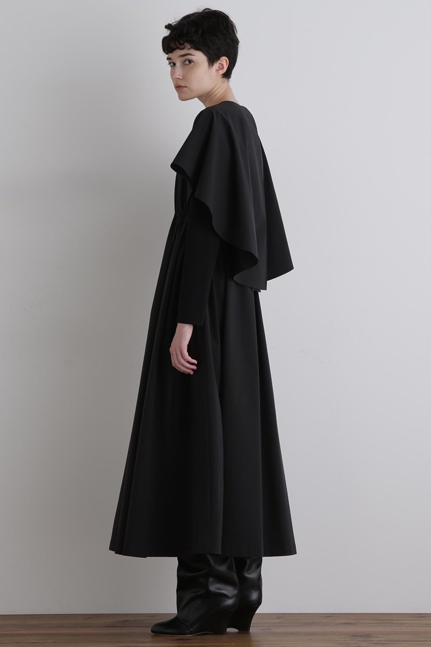 【ル フィル/LE PHIL】のSOLOTEXブロードケープワンピース 人気、トレンドファッション・服の通販 founy(ファニー) 　ファッション　Fashion　レディースファッション　Fashion for Women　ワンピース　Dresses　チュニック　Tunic Tops & Dresses　チュニック　Tunic, Long Top　ドローストリング　Drawstring, Pull Cord　ビッグ　Big, Oversized　ブロード　Broadcloth, Fine Cotton　ロング　Long, Long-Length　エレガント 上品　Elegant　other-4|ID: prp329100004898861 ipo3291000000036650389