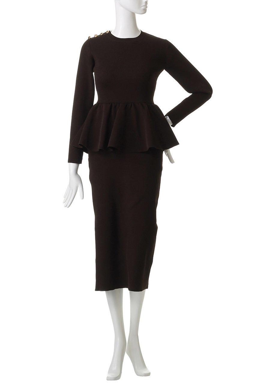 【コルコバード/CORCOVADO】のペプラムニットドレス 人気、トレンドファッション・服の通販 founy(ファニー) 　ファッション　Fashion　レディースファッション　Fashion for Women　ワンピース　Dresses　フォーマル・パーティードレス・結婚式用ドレス　Elegant & Casual Dresses　チュニック　Tunic Tops & Dresses　おすすめ　Recommended / Our Picks　シンプル　Simple, Minimal　チュニック　Tunic, Long Top　ドレス　Dress, One-Piece　フォルム　Silhouette, Form　ペプラム　Peplum, Flared Hem　軽量　Lightweight, Ultra Light　other-2|ID: prp329100004898862 ipo3291000000036650397