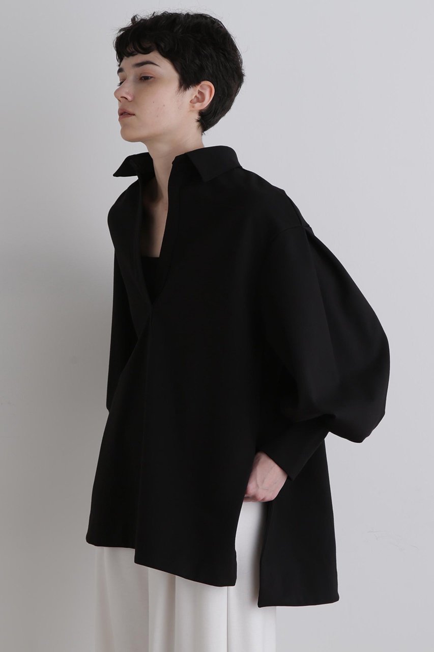 【ル フィル/LE PHIL】のベビーポンチ袖タックカットソー 人気、トレンドファッション・服の通販 founy(ファニー) 　ファッション　Fashion　レディースファッション　Fashion for Women　トップス・カットソー　Cut & Sew Tops　シャツ・ブラウス・オフィスカジュアル　Elegant Blouses & Button-Ups　ロングTシャツ・Tシャツ　Longline T-Shirts & Tees　カットソー・ベーシックTシャツ　Cut-and-Sewn Tops / Stretch Tees & Basics　カットソー　Cut and Sewn Top　スキッパー　Skipper, Open Collar　スリーブ　Sleeve, Long Sleeve / Short Sleeve　バランス　Balance, Style Balance　ビッグ　Big, Oversized　ベビー　Baby, Babywear　ロング　Long, Long-Length　エレガント 上品　Elegant　other-4|ID: prp329100004898871 ipo3291000000036650470