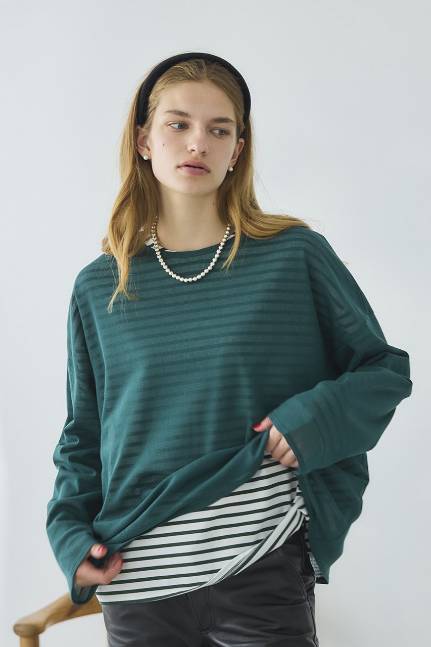 【オブラダ/Oblada】のシアーレイヤー ロングTシャツ 人気、トレンドファッション・服の通販 founy(ファニー) ファッション Fashion レディースファッション Fashion for Women トップス・カットソー Cut & Sew Tops シャツ・ブラウス・オフィスカジュアル Elegant Blouses & Button-Ups ロングTシャツ・Tシャツ Longline T-Shirts & Tees カットソー・ベーシックTシャツ Cut-and-Sewn Tops / Stretch Tees & Basics インナー Innerwear シアー Sheer, See-Through シンプル Simple, Minimal スリーブ Sleeve, Long Sleeve / Short Sleeve トレンド Trend, Trending Now ボーダー Border, Stripe ロング Long, Long-Length エレガント 上品 Elegant other-8|ID: prp329100004898884 ipo3291000000036650597