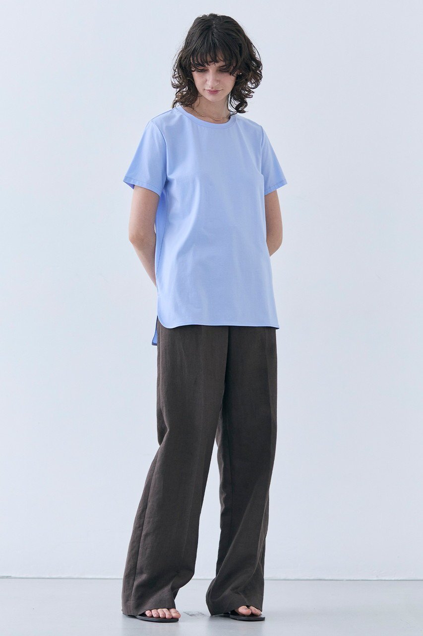 【ベイジ,/BEIGE,】のBROIS(ブロア)/半袖コットンTシャツ 人気、トレンドファッション・服の通販 founy(ファニー) 　ファッション　Fashion　レディースファッション　Fashion for Women　トップス・カットソー　Cut & Sew Tops　シャツ・ブラウス・オフィスカジュアル　Elegant Blouses & Button-Ups　ロングTシャツ・Tシャツ　Longline T-Shirts & Tees　カットソー・ベーシックTシャツ　Cut-and-Sewn Tops / Stretch Tees & Basics　ショート　Short, Short Length　シンプル　Simple, Minimal　スリット　Slit, Slit Detail　スリーブ　Sleeve, Long Sleeve / Short Sleeve　半袖　Short Sleeve, Half Sleeve　other-6|ID: prp329100004898910 ipo3291000000036650840