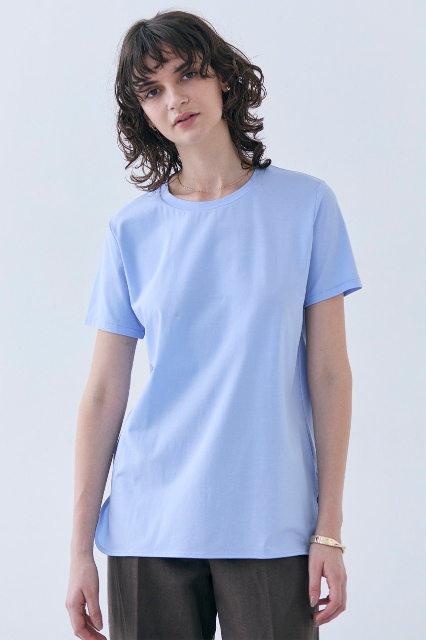 【ベイジ,/BEIGE,】のBROIS(ブロア)/半袖コットンTシャツ 人気、トレンドファッション・服の通販 founy(ファニー) 　ファッション　Fashion　レディースファッション　Fashion for Women　トップス・カットソー　Cut & Sew Tops　シャツ・ブラウス・オフィスカジュアル　Elegant Blouses & Button-Ups　ロングTシャツ・Tシャツ　Longline T-Shirts & Tees　カットソー・ベーシックTシャツ　Cut-and-Sewn Tops / Stretch Tees & Basics　ショート　Short, Short Length　シンプル　Simple, Minimal　スリット　Slit, Slit Detail　スリーブ　Sleeve, Long Sleeve / Short Sleeve　半袖　Short Sleeve, Half Sleeve　other-7|ID: prp329100004898910 ipo3291000000036650841