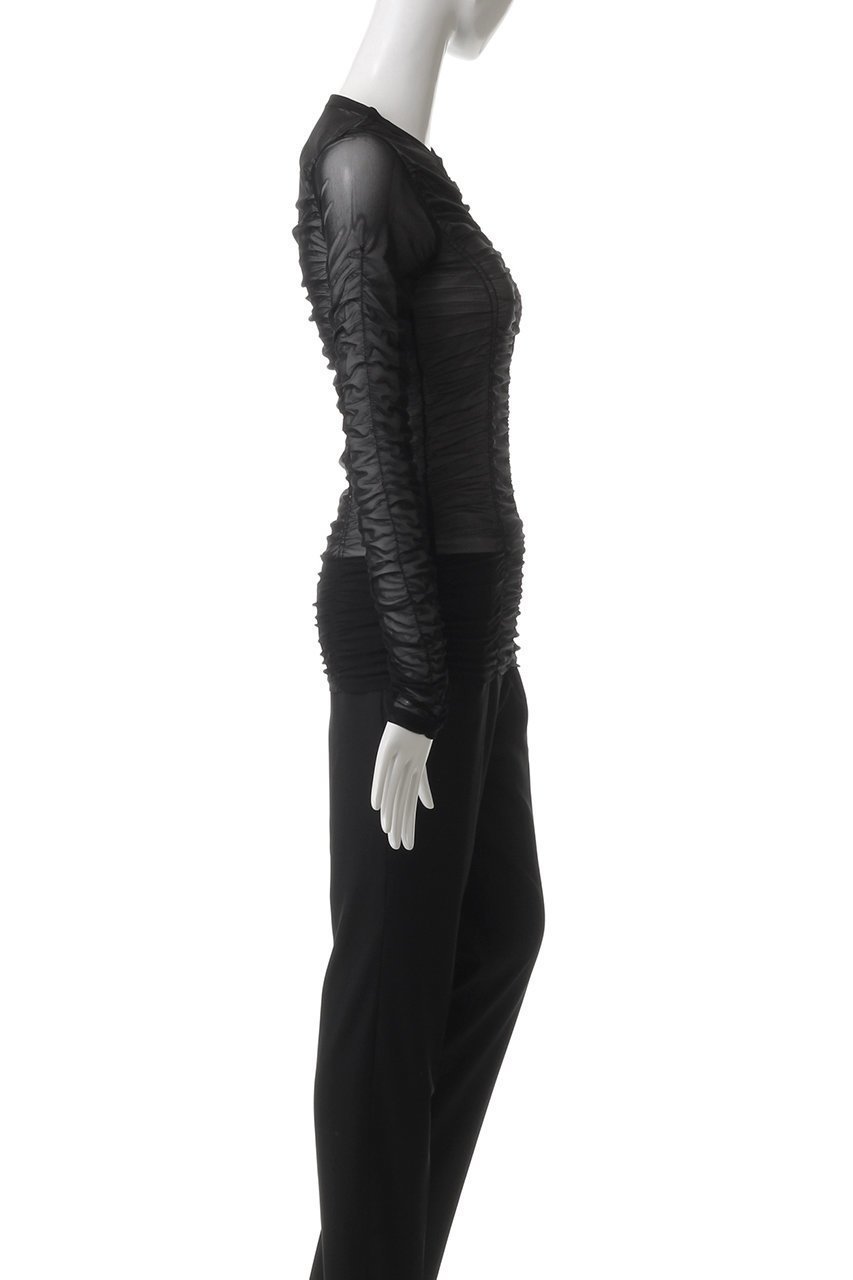 【メゾンスペシャル/MAISON SPECIAL】のシースルシャーリングトップ 人気、トレンドファッション・服の通販 founy(ファニー) 　ファッション　Fashion　レディースファッション　Fashion for Women　トップス・カットソー　Cut & Sew Tops　シャツ・ブラウス・オフィスカジュアル　Elegant Blouses & Button-Ups　ロングTシャツ・Tシャツ　Longline T-Shirts & Tees　カットソー・ベーシックTシャツ　Cut-and-Sewn Tops / Stretch Tees & Basics　コンパクト　Compact, Small Size　シャーリング　Shirring, Ruched　スリーブ　Sleeve, Long Sleeve / Short Sleeve　ビスチェ　Bustier, Corset Top　ファブリック　Fabric, Textile　ロング　Long, Long-Length　other-3|ID: prp329100004898912 ipo3291000000036650861