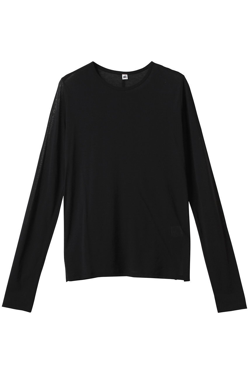 【ハー/HER.】のシアーカットソー インテリア・キッズ・メンズ・レディースファッション・服の通販 founy(ファニー) 　ファッション　Fashion　レディースファッション　Fashion for Women　トップス・カットソー　Cut & Sew Tops　シャツ・ブラウス・オフィスカジュアル　Elegant Blouses & Button-Ups　ロングTシャツ・Tシャツ　Longline T-Shirts & Tees　カットソー・ベーシックTシャツ　Cut-and-Sewn Tops / Stretch Tees & Basics　カットソー　Cut and Sewn Top　シアー　Sheer, See-Through　スリーブ　Sleeve, Long Sleeve / Short Sleeve　ロング　Long, Long-Length　春　Spring　ブラック|ID: prp329100004898918 ipo3291000000036650900