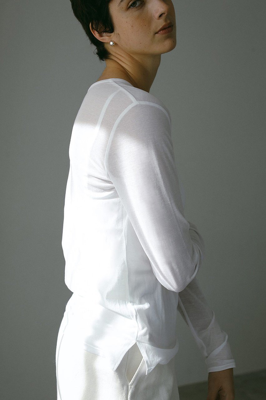 【ハー/HER.】のシアーカットソー 人気、トレンドファッション・服の通販 founy(ファニー) 　ファッション　Fashion　レディースファッション　Fashion for Women　トップス・カットソー　Cut & Sew Tops　シャツ・ブラウス・オフィスカジュアル　Elegant Blouses & Button-Ups　ロングTシャツ・Tシャツ　Longline T-Shirts & Tees　カットソー・ベーシックTシャツ　Cut-and-Sewn Tops / Stretch Tees & Basics　カットソー　Cut and Sewn Top　シアー　Sheer, See-Through　スリーブ　Sleeve, Long Sleeve / Short Sleeve　ロング　Long, Long-Length　春　Spring　other-8|ID: prp329100004898918 ipo3291000000036650908