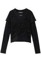 【プランク プロジェクト/PRANK PROJECT】のビスチェレイヤードレーストリムトップ / Bustier Layered Lace Trim Top BLK(ブラック)|ID: prp329100004898920 ipo3291000000036650916