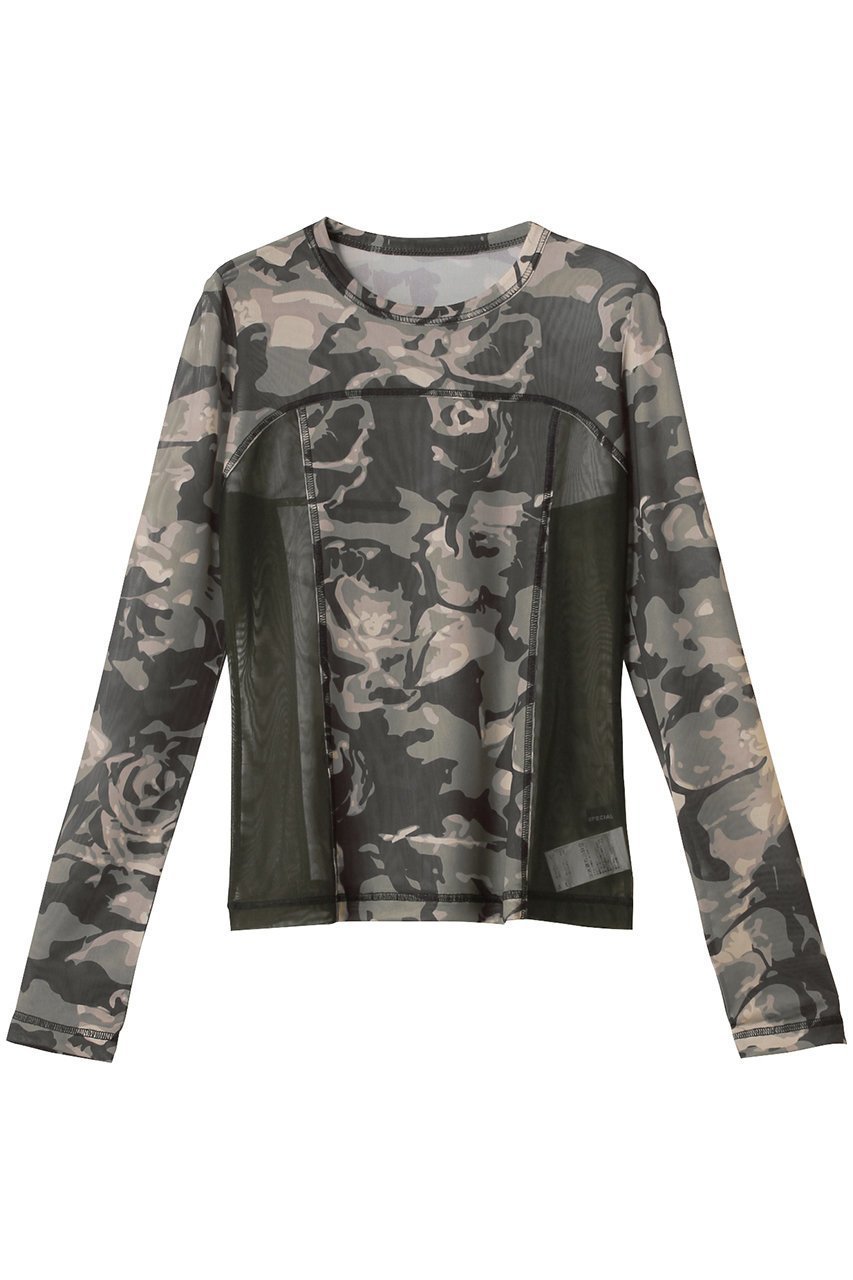 【メゾンスペシャル/MAISON SPECIAL】のCamouflage Mesh Fabric Inner Tops/カモフラージュメッシュインナー 人気、トレンドファッション・服の通販 founy(ファニー) 　ファッション　Fashion　レディースファッション　Fashion for Women　トップス・カットソー　Cut & Sew Tops　シャツ・ブラウス・オフィスカジュアル　Elegant Blouses & Button-Ups　ロングTシャツ・Tシャツ　Longline T-Shirts & Tees　カットソー・ベーシックTシャツ　Cut-and-Sewn Tops / Stretch Tees & Basics　インナー　Innerwear　シアー　Sheer, See-Through　スタイリッシュ　Stylish, Fashionable　スリーブ　Sleeve, Long Sleeve / Short Sleeve　ダメージ　Distressed, Destroyed　プリント　Print, Printed Pattern　ミリタリー　Military, Army Style　メッシュ　Mesh, Net Fabric　ロング　Long, Long-Length　おすすめ　Recommended / Our Picks　 other-1|ID: prp329100004898944 ipo3291000000036651170