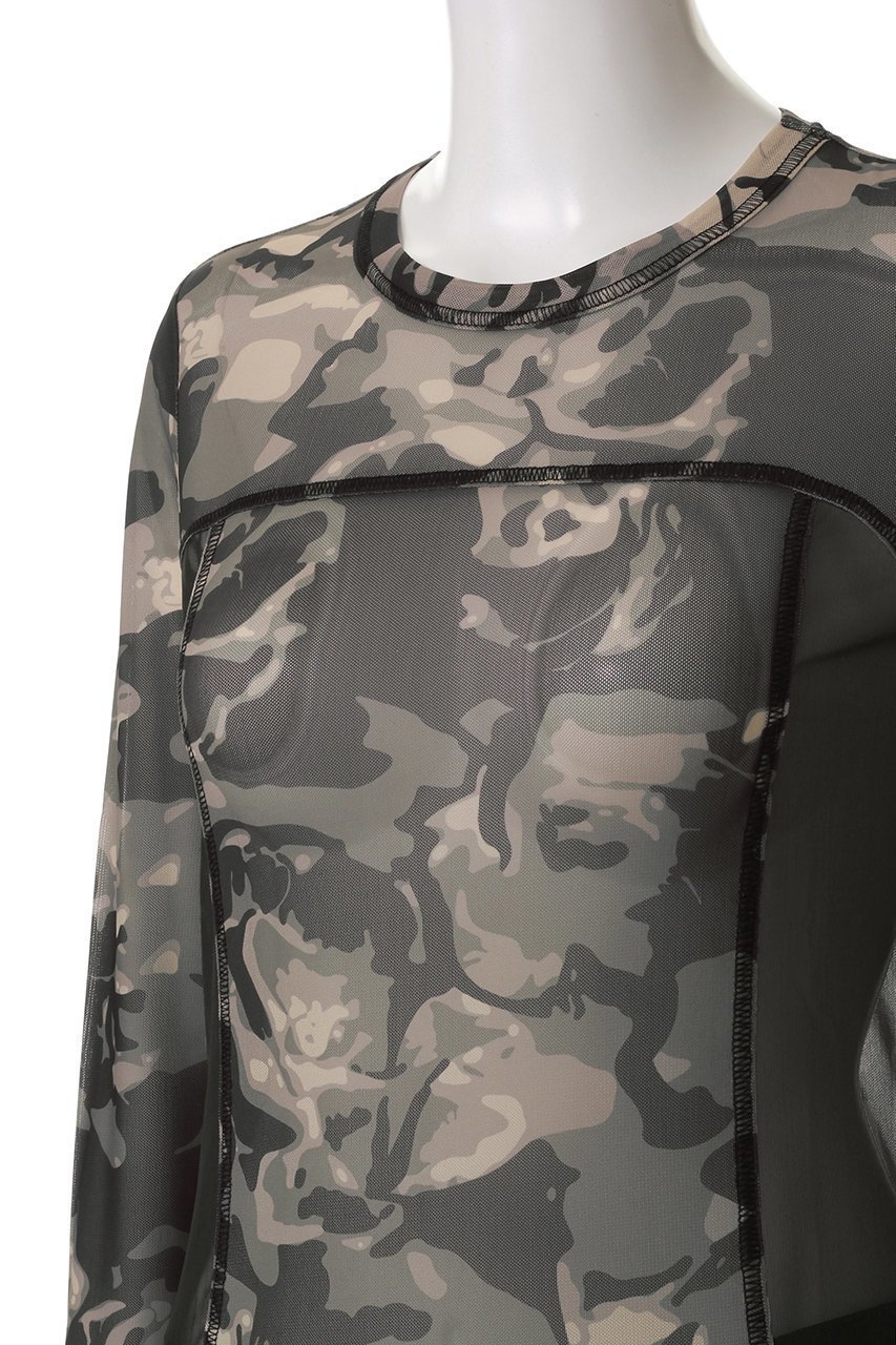 【メゾンスペシャル/MAISON SPECIAL】のCamouflage Mesh Fabric Inner Tops/カモフラージュメッシュインナー 人気、トレンドファッション・服の通販 founy(ファニー) 　ファッション　Fashion　レディースファッション　Fashion for Women　トップス・カットソー　Cut & Sew Tops　シャツ・ブラウス・オフィスカジュアル　Elegant Blouses & Button-Ups　ロングTシャツ・Tシャツ　Longline T-Shirts & Tees　カットソー・ベーシックTシャツ　Cut-and-Sewn Tops / Stretch Tees & Basics　インナー　Innerwear　シアー　Sheer, See-Through　スタイリッシュ　Stylish, Fashionable　スリーブ　Sleeve, Long Sleeve / Short Sleeve　ダメージ　Distressed, Destroyed　プリント　Print, Printed Pattern　ミリタリー　Military, Army Style　メッシュ　Mesh, Net Fabric　ロング　Long, Long-Length　おすすめ　Recommended / Our Picks　other-5|ID: prp329100004898944 ipo3291000000036651175
