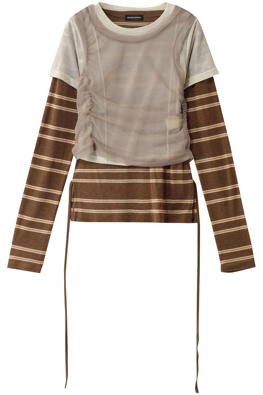 【メゾンスペシャル/MAISON SPECIAL】のMultiway Layered Tops/マルチレイヤードトップス インテリア・キッズ・メンズ・レディースファッション・服の通販 founy(ファニー) 　ファッション　Fashion　レディースファッション　Fashion for Women　トップス・カットソー　Cut & Sew Tops　キャミソール&ノースリーブ　Camisoles & Sleeveless Tops　シャツ・ブラウス・オフィスカジュアル　Elegant Blouses & Button-Ups　ロングTシャツ・Tシャツ　Longline T-Shirts & Tees　カットソー・ベーシックTシャツ　Cut-and-Sewn Tops / Stretch Tees & Basics　カットソー　Cut and Sewn Top　キャミソール　Camisole, Spaghetti Strap Top　ショート　Short, Short Length　セパレート　Separate, Two-Piece　タンク　Tank Top, Sleeveless Top　タンブラー　Tumbler, Travel Mug　トレンド　Trend, Trending Now　長袖　Long Sleeve, Full Sleeve　半袖　Short Sleeve, Half Sleeve　無地　Plain, Solid Color　ロング　Long, Long-Length　夏　Summer　BGE(ベージュ)|ID: prp329100004898948 ipo3291000000036651205