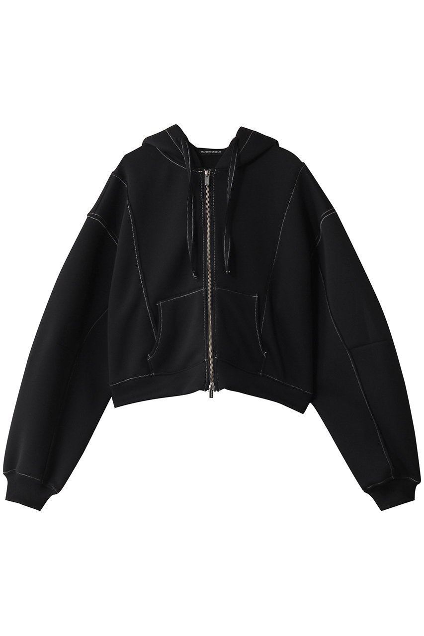 【メゾンスペシャル/MAISON SPECIAL】のColor Stitch Doubleknit Hoodie/カラーステッチダンボールフーディ インテリア・キッズ・メンズ・レディースファッション・服の通販 founy(ファニー) 　ファッション　Fashion　レディースファッション　Fashion for Women　トップス・カットソー　Cut & Sew Tops　ニット　Knit Tops & Sweaters　シャツ・ブラウス・オフィスカジュアル　Elegant Blouses & Button-Ups　レディースパーカー・カジュアルフーディー　Casual Hoodies & Sweatshirts　ロングTシャツ・Tシャツ　Longline T-Shirts & Tees　スウェット・クルーネックトップス　Sweatshirts & Crewnecks / Relaxed Fit Sweat Tops　カットソー・ベーシックTシャツ　Cut-and-Sewn Tops / Stretch Tees & Basics　羽織　Haori, Light Jacket　ワーク　Workwear, Utility Style　BLK(ブラック)|ID: prp329100004898960 ipo3291000000036651333