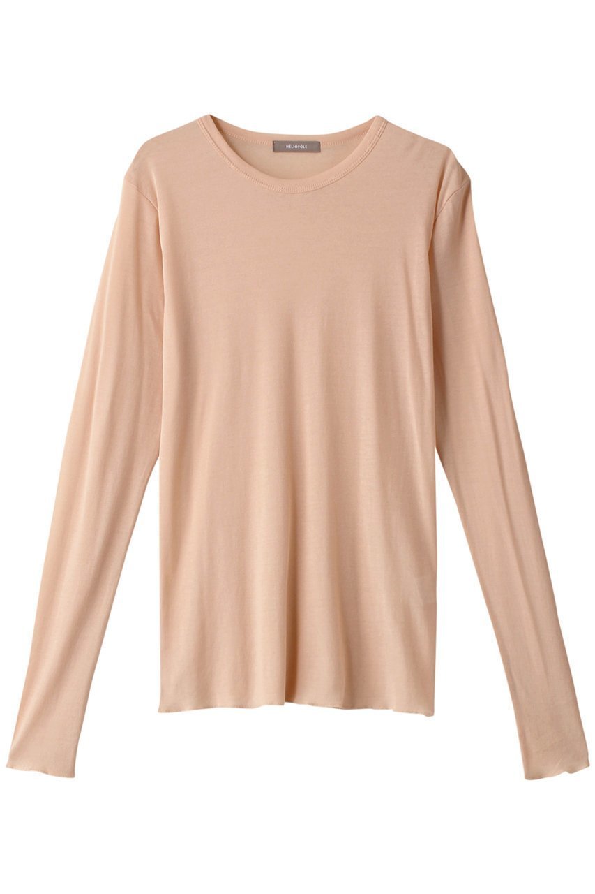 【エリオポール/heliopole】のシアーロングスリーブTシャツ インテリア・キッズ・メンズ・レディースファッション・服の通販 founy(ファニー) 　ファッション　Fashion　レディースファッション　Fashion for Women　トップス・カットソー　Cut & Sew Tops　シャツ・ブラウス・オフィスカジュアル　Elegant Blouses & Button-Ups　ロングTシャツ・Tシャツ　Longline T-Shirts & Tees　カットソー・ベーシックTシャツ　Cut-and-Sewn Tops / Stretch Tees & Basics　おすすめ　Recommended / Our Picks　スリーブ　Sleeve, Long Sleeve / Short Sleeve　ロング　Long, Long-Length　オレンジ系|ID: prp329100004898985 ipo3291000000036651591