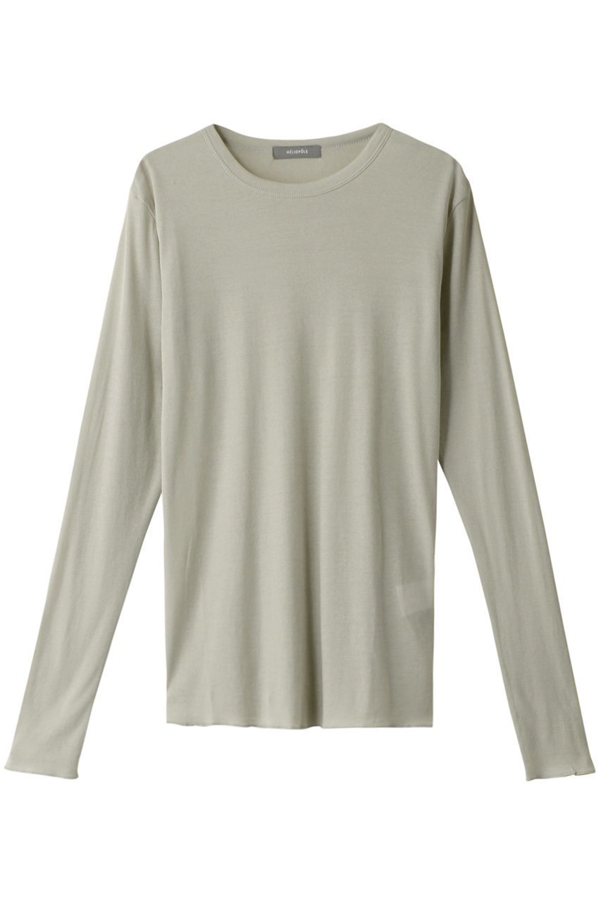 【エリオポール/heliopole】のシアーロングスリーブTシャツ インテリア・キッズ・メンズ・レディースファッション・服の通販 founy(ファニー) 　ファッション　Fashion　レディースファッション　Fashion for Women　トップス・カットソー　Cut & Sew Tops　シャツ・ブラウス・オフィスカジュアル　Elegant Blouses & Button-Ups　ロングTシャツ・Tシャツ　Longline T-Shirts & Tees　カットソー・ベーシックTシャツ　Cut-and-Sewn Tops / Stretch Tees & Basics　おすすめ　Recommended / Our Picks　スリーブ　Sleeve, Long Sleeve / Short Sleeve　ロング　Long, Long-Length　ライトグリーン|ID: prp329100004898985 ipo3291000000036651592