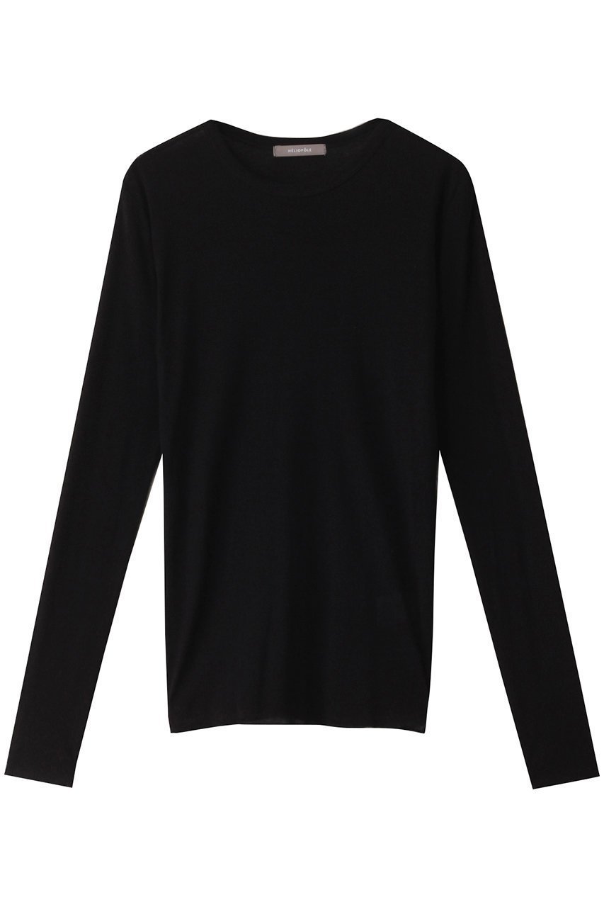 【エリオポール/heliopole】のシアーロングスリーブTシャツ インテリア・キッズ・メンズ・レディースファッション・服の通販 founy(ファニー) 　ファッション　Fashion　レディースファッション　Fashion for Women　トップス・カットソー　Cut & Sew Tops　シャツ・ブラウス・オフィスカジュアル　Elegant Blouses & Button-Ups　ロングTシャツ・Tシャツ　Longline T-Shirts & Tees　カットソー・ベーシックTシャツ　Cut-and-Sewn Tops / Stretch Tees & Basics　おすすめ　Recommended / Our Picks　スリーブ　Sleeve, Long Sleeve / Short Sleeve　ロング　Long, Long-Length　ブラック|ID: prp329100004898985 ipo3291000000036651594