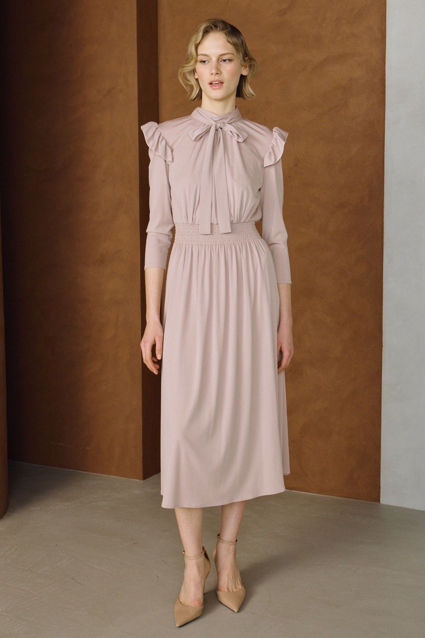 【コルコバード/CORCOVADO】のマイルドドライスムースボウタイドレス 人気、トレンドファッション・服の通販 founy(ファニー) 　ファッション　Fashion　レディースファッション　Fashion for Women　ワンピース　Dresses　フォーマル・パーティードレス・結婚式用ドレス　Elegant & Casual Dresses　チュニック　Tunic Tops & Dresses　なめらか　Smooth, Silky Texture　チュニック　Tunic, Long Top　ドレス　Dress, One-Piece　フリル　Frill, Ruffle　エレガント 上品　Elegant　other-6|ID: prp329100004898992 ipo3291000000036651681