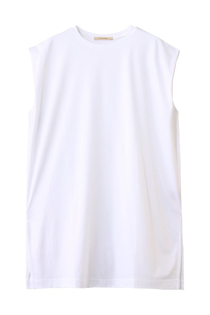 【カレンソロジー/Curensology】のNWタックスリーブTEE インテリア・キッズ・メンズ・レディースファッション・服の通販 founy(ファニー) https://founy.com/ ファッション Fashion レディースファッション Fashion for Women トップス・カットソー Cut & Sew Tops シャツ・ブラウス・オフィスカジュアル Elegant Blouses & Button-Ups ロングTシャツ・Tシャツ Longline T-Shirts & Tees カットソー・ベーシックTシャツ Cut-and-Sewn Tops / Stretch Tees & Basics ショート Short, Short Length シンプル Simple, Minimal スリット Slit, Slit Detail スリーブ Sleeve, Long Sleeve / Short Sleeve ファブリック Fabric, Textile ボトム Bottoms, Lower Wear |ID: prp329100004899002 ipo3291000000036651785