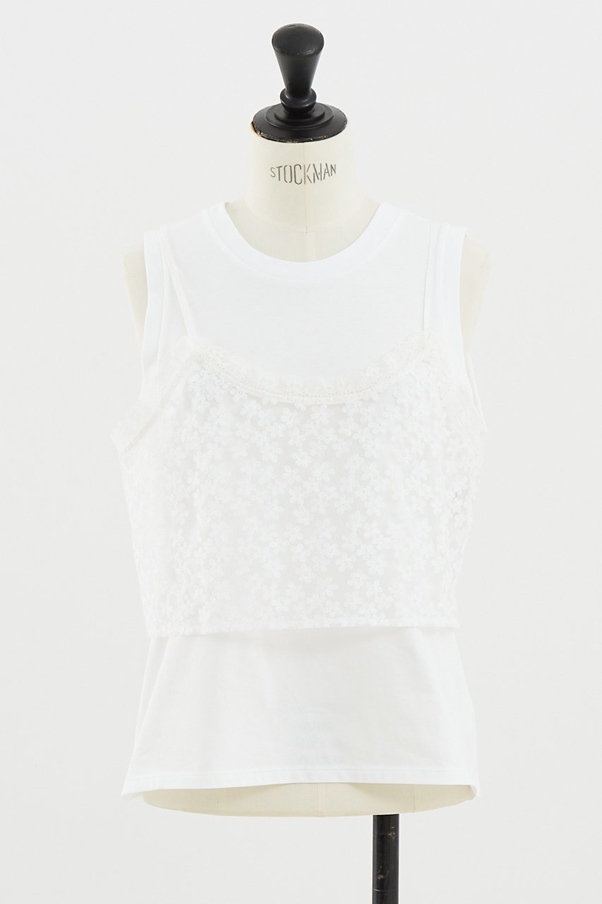 【デザイン ワークス/DESIGN WORKS】の【BEAUVET】レースキャミ&タンクセット インテリア・キッズ・メンズ・レディースファッション・服の通販 founy(ファニー) 　ファッション　Fashion　レディースファッション　Fashion for Women　トップス・カットソー　Cut & Sew Tops　キャミソール&ノースリーブ　Camisoles & Sleeveless Tops　シャツ・ブラウス・オフィスカジュアル　Elegant Blouses & Button-Ups　ロングTシャツ・Tシャツ　Longline T-Shirts & Tees　カットソー・ベーシックTシャツ　Cut-and-Sewn Tops / Stretch Tees & Basics　キャミソール　Camisole, Spaghetti Strap Top　シンプル　Simple, Minimal　タンク　Tank Top, Sleeveless Top　デニム　Denim, Jeans Material　ボトム　Bottoms, Lower Wear　レース　Lace, Lace Fabric　ワイド　Wide, Wide Fit　夏　Summer　春　Spring　S/S・春夏　SS, Spring/Summer, Warm Season　ホワイト|ID: prp329100004899024 ipo3291000000036652470