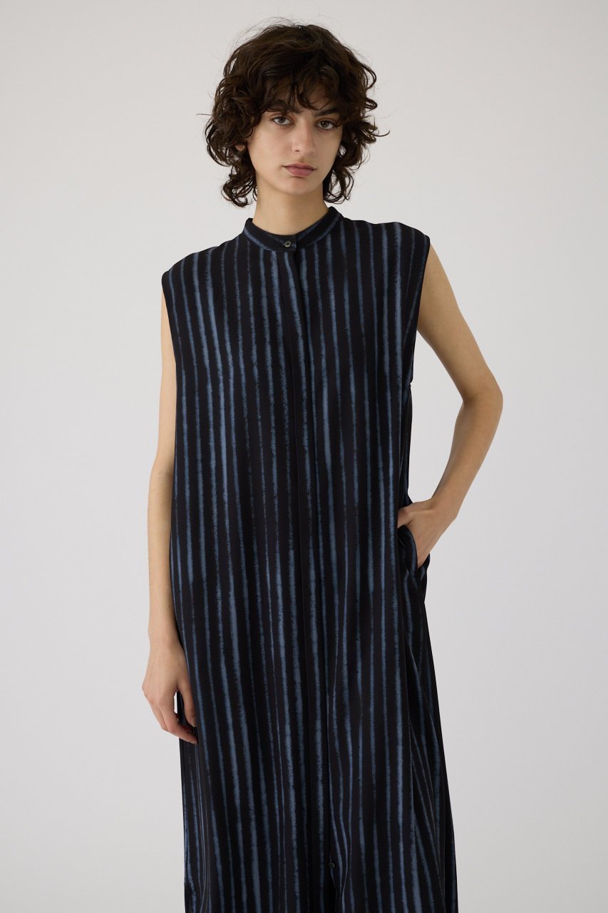 【リムアーク/RIM.ARK】のWave iron pattern OP/ワンピース 人気、トレンドファッション・服の通販 founy(ファニー) 　ファッション　Fashion　レディースファッション　Fashion for Women　ワンピース　Dresses　チュニック　Tunic Tops & Dresses　ストライプ　Stripe, Striped Pattern　チュニック　Tunic, Long Top　ノースリーブ　Sleeveless, No-Sleeve　プリント　Print, Printed Pattern　ロング　Long, Long-Length　other-6|ID: prp329100004899033 ipo3291000000036652596