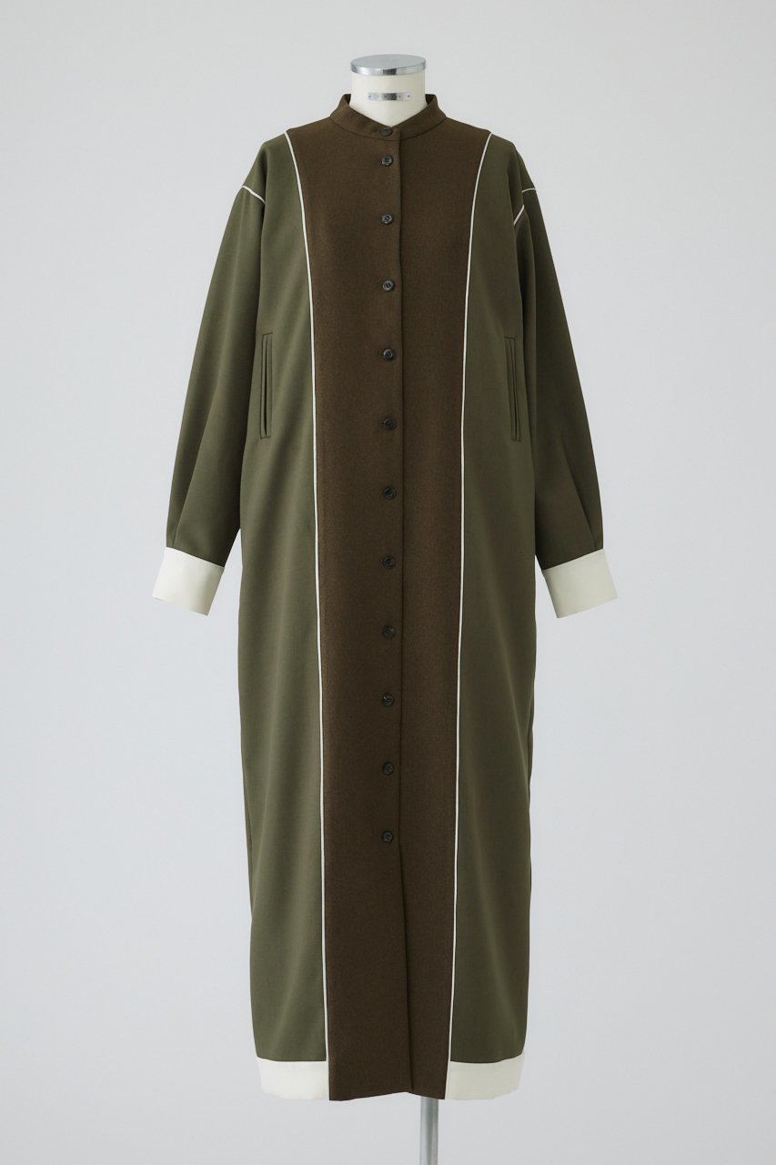 【リムアーク/RIM.ARK】のInside out detail OP/ワンピース インテリア・キッズ・メンズ・レディースファッション・服の通販 founy(ファニー) 　ファッション　Fashion　レディースファッション　Fashion for Women　ワンピース　Dresses　チュニック　Tunic Tops & Dresses　チュニック　Tunic, Long Top　ハイネック　High Neck, Mock Neck　ベスト　Vest, Waistcoat　リュクス　Luxury, Elegant, High-End, Chic　ロング　Long, Long-Length　冬　Winter / This Winter　カーキ|ID: prp329100004899055 ipo3291000000036652816