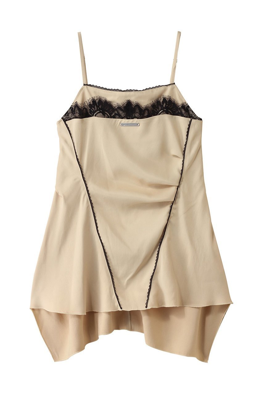 【プランク プロジェクト/PRANK PROJECT】のアシメランジェリーキャミチュニック / Asymmetrical Lingerie Ccami Tunic インテリア・キッズ・メンズ・レディースファッション・服の通販 founy(ファニー) 　ファッション　Fashion　レディースファッション　Fashion for Women　下着・ランジェリー　Lingerie & Intimates　その他ランジェリー・インナーアイテム　Other Lingerie / Intimates　トップス・カットソー　Cut & Sew Tops　アシンメトリー　Asymmetrical Style　キャミソール　Camisole, Spaghetti Strap Top　タンク　Tank Top, Sleeveless Top　デニム　Denim, Jeans Material　ボトム　Bottoms, Lower Wear　ランジェリー　Lingerie, Intimate Wear　レース　Lace, Lace Fabric　L.YEL(ライトイエロー)|ID: prp329100004899063 ipo3291000000036652914