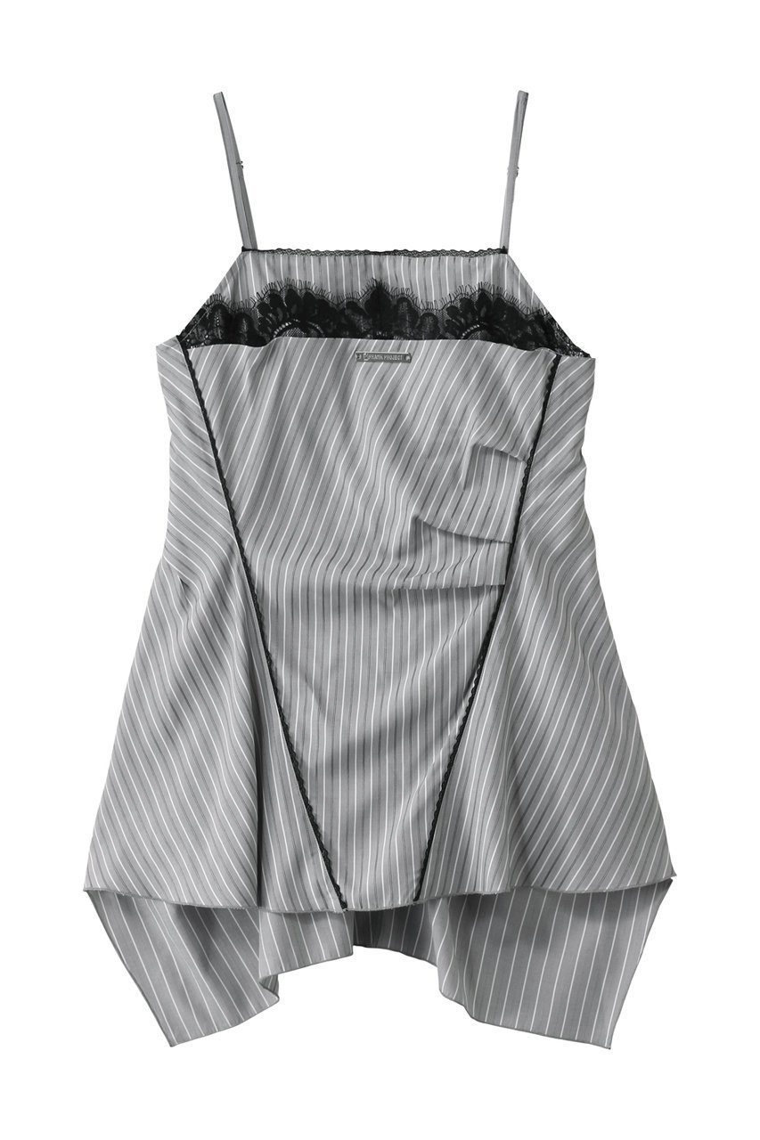 【プランク プロジェクト/PRANK PROJECT】のアシメランジェリーキャミチュニック / Asymmetrical Lingerie Ccami Tunic インテリア・キッズ・メンズ・レディースファッション・服の通販 founy(ファニー) 　ファッション　Fashion　レディースファッション　Fashion for Women　下着・ランジェリー　Lingerie & Intimates　その他ランジェリー・インナーアイテム　Other Lingerie / Intimates　トップス・カットソー　Cut & Sew Tops　アシンメトリー　Asymmetrical Style　キャミソール　Camisole, Spaghetti Strap Top　タンク　Tank Top, Sleeveless Top　デニム　Denim, Jeans Material　ボトム　Bottoms, Lower Wear　ランジェリー　Lingerie, Intimate Wear　レース　Lace, Lace Fabric　GRY(グレー)|ID: prp329100004899063 ipo3291000000036652915