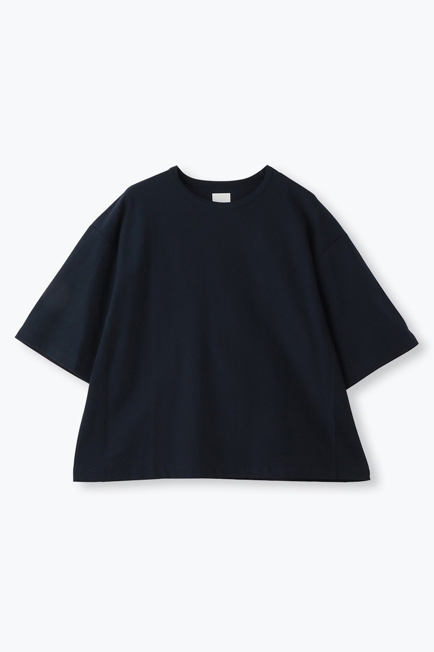 【レリル/lelill】のTHE BASIC WIDE T-SHIRT インテリア・キッズ・メンズ・レディースファッション・服の通販 founy(ファニー) ファッション Fashion レディースファッション Fashion for Women トップス・カットソー Cut & Sew Tops シャツ・ブラウス・オフィスカジュアル Elegant Blouses & Button-Ups ロングTシャツ・Tシャツ Longline T-Shirts & Tees カットソー・ベーシックTシャツ Cut-and-Sewn Tops / Stretch Tees & Basics インナー Innerwear ショート Short, Short Length スリーブ Sleeve, Long Sleeve / Short Sleeve フェミニン Feminine, Girly ベーシック Basic, Essential エレガント 上品 Elegant ネイビー|ID: prp329100004899064 ipo3291000000036652925