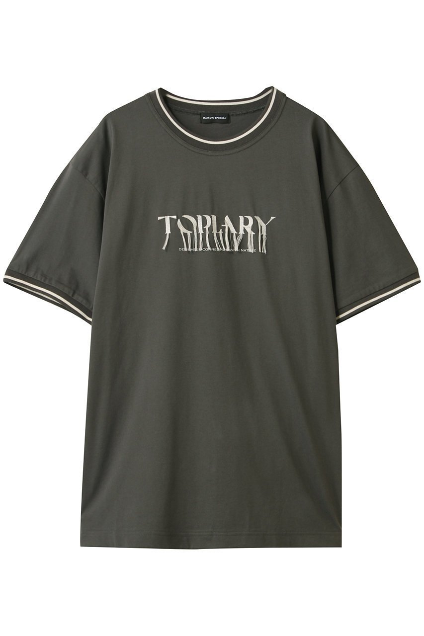 【メゾンスペシャル/MAISON SPECIAL】のFringe Embroidery Big Ringer T-shirt/フリンジエンブロイダリービッグリンガーTEE インテリア・キッズ・メンズ・レディースファッション・服の通販 founy(ファニー) 　ファッション　Fashion　レディースファッション　Fashion for Women　トップス・カットソー　Cut & Sew Tops　シャツ・ブラウス・オフィスカジュアル　Elegant Blouses & Button-Ups　ロングTシャツ・Tシャツ　Longline T-Shirts & Tees　カットソー・ベーシックTシャツ　Cut-and-Sewn Tops / Stretch Tees & Basics　秋　Autumn　カットソー　Cut and Sewn Top　ショート　Short, Short Length　シンプル　Simple, Minimal　スリーブ　Sleeve, Long Sleeve / Short Sleeve　フリンジ　Fringe, Tassel　ロング　Long, Long-Length　夏　Summer　エレガント 上品　Elegant　C.GRY(チャコールグレー)|ID: prp329100004899067 ipo3291000000036652950