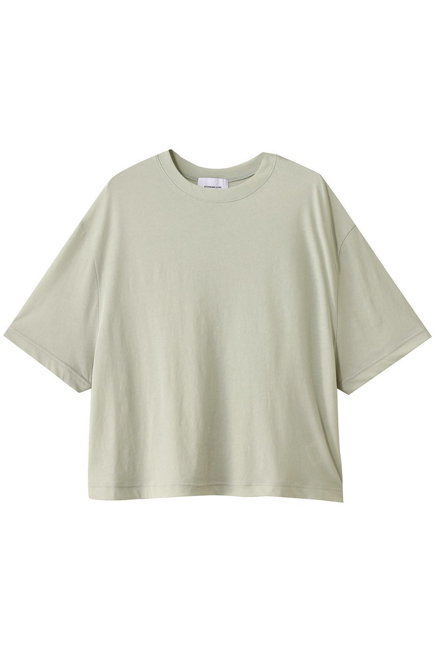 【スタニングルアー/STUNNING LURE】のヴィンテージルーズTシャツ インテリア・キッズ・メンズ・レディースファッション・服の通販 founy(ファニー) 　ファッション　Fashion　レディースファッション　Fashion for Women　トップス・カットソー　Cut & Sew Tops　シャツ・ブラウス・オフィスカジュアル　Elegant Blouses & Button-Ups　ロングTシャツ・Tシャツ　Longline T-Shirts & Tees　カットソー・ベーシックTシャツ　Cut-and-Sewn Tops / Stretch Tees & Basics　ショート　Short, Short Length　スリーブ　Sleeve, Long Sleeve / Short Sleeve　ダメージ　Distressed, Destroyed　ルーズ　Loose, Oversized　ヴィンテージ　Vintage Style　ライトグリーン|ID: prp329100004899070 ipo3291000000036653026
