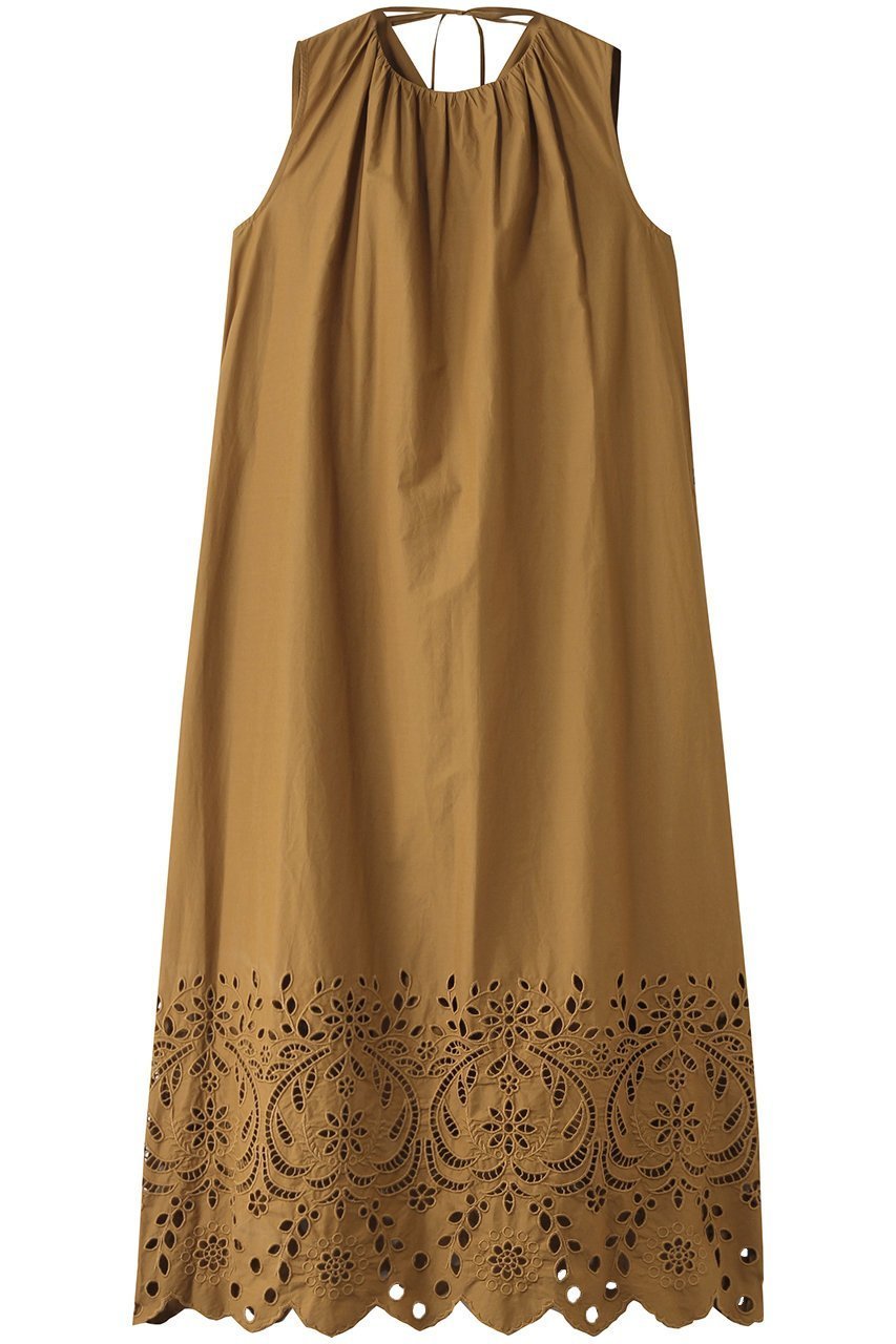 【スリー ドッツ/three dots】のトロピカル レースドレス インテリア・キッズ・メンズ・レディースファッション・服の通販 founy(ファニー) 　ファッション　Fashion　レディースファッション　Fashion for Women　ワンピース　Dresses　フォーマル・パーティードレス・結婚式用ドレス　Elegant & Casual Dresses　チュニック　Tunic Tops & Dresses　エレガント 上品　Elegant　ギャザー　Gathered, Ruffled　スカラップ　Scallop, Scalloped Edge　チュニック　Tunic, Long Top　ドレス　Dress, One-Piece　レース　Lace, Lace Fabric　ロング　Long, Long-Length　夏　Summer　春　Spring　S/S・春夏　SS, Spring/Summer, Warm Season　オーカー|ID: prp329100004899075 ipo3291000000036653092