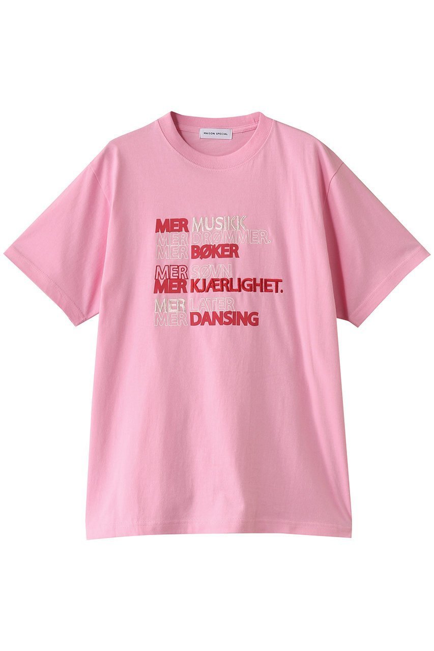 【メゾンスペシャル/MAISON SPECIAL】のLOVE LIFF Embroidery T-shirt/LOVE LIFFエンブロイダリーTシャツ インテリア・キッズ・メンズ・レディースファッション・服の通販 founy(ファニー) 　ファッション　Fashion　レディースファッション　Fashion for Women　トップス・カットソー　Cut & Sew Tops　シャツ・ブラウス・オフィスカジュアル　Elegant Blouses & Button-Ups　ロングTシャツ・Tシャツ　Longline T-Shirts & Tees　カットソー・ベーシックTシャツ　Cut-and-Sewn Tops / Stretch Tees & Basics　エンブロイダリー　Embroidery Design　ショート　Short, Short Length　スリーブ　Sleeve, Long Sleeve / Short Sleeve　トレンド　Trend, Trending Now　バランス　Balance, Style Balance　フォルム　Silhouette, Form　ロング　Long, Long-Length　おすすめ　Recommended / Our Picks　PNK(ピンク)|ID: prp329100004899111 ipo3291000000036653554